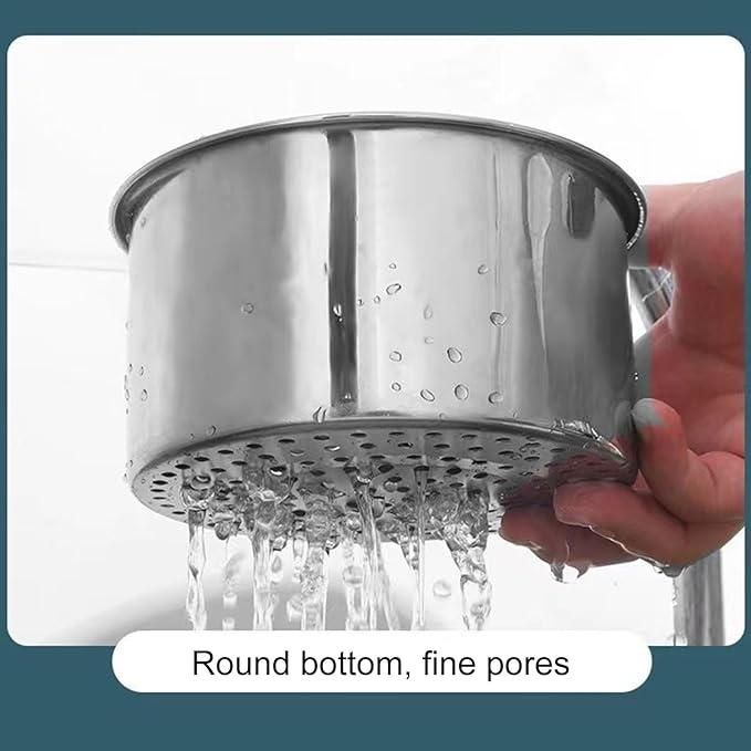 Stainless steel swan drain basket, premium quality, compact size (8×4×6 cm), 250 g weight, silver color, single-piece pack, suitable for daily kitchen use with 3-unit capacity.