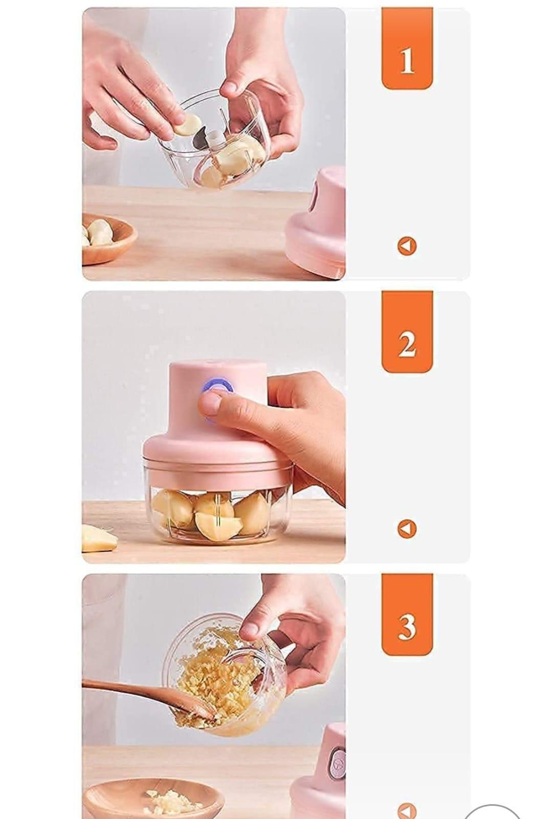 Compact Food Chopper with USB cable – lightweight 200g kitchen appliance