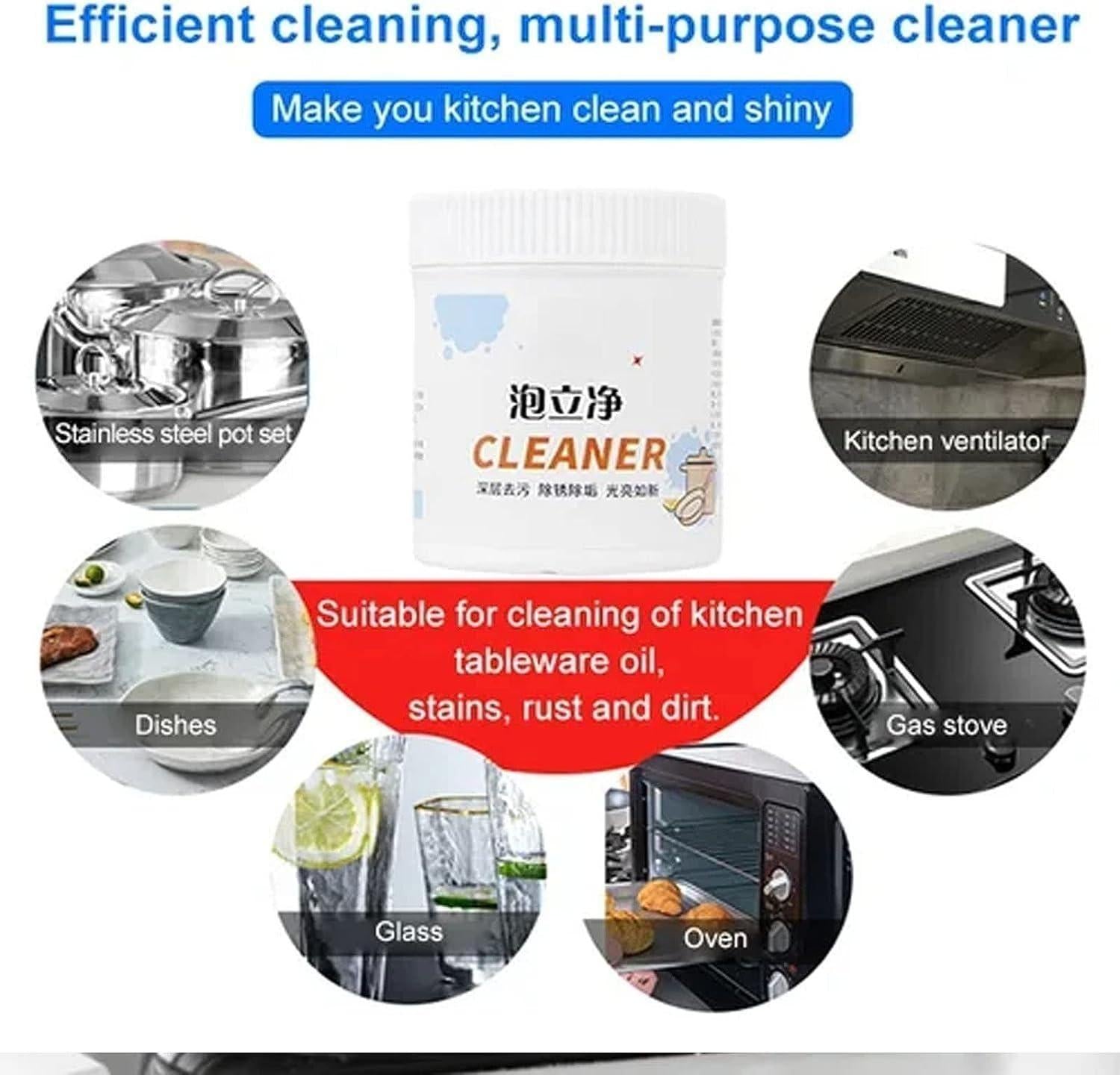 Foam Rust Remover Kitchen All-Purpose Cleaning Powder – multipurpose rust and stain removal cleaner for kitchen and household use.
