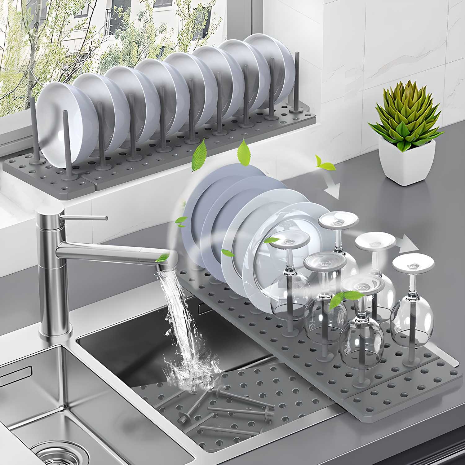 Kitchen Cupboard Organization Drawer Organizer Pegboard Tray – Expandable and adjustable plastic storage solution for utensils, sinks, and clothing.