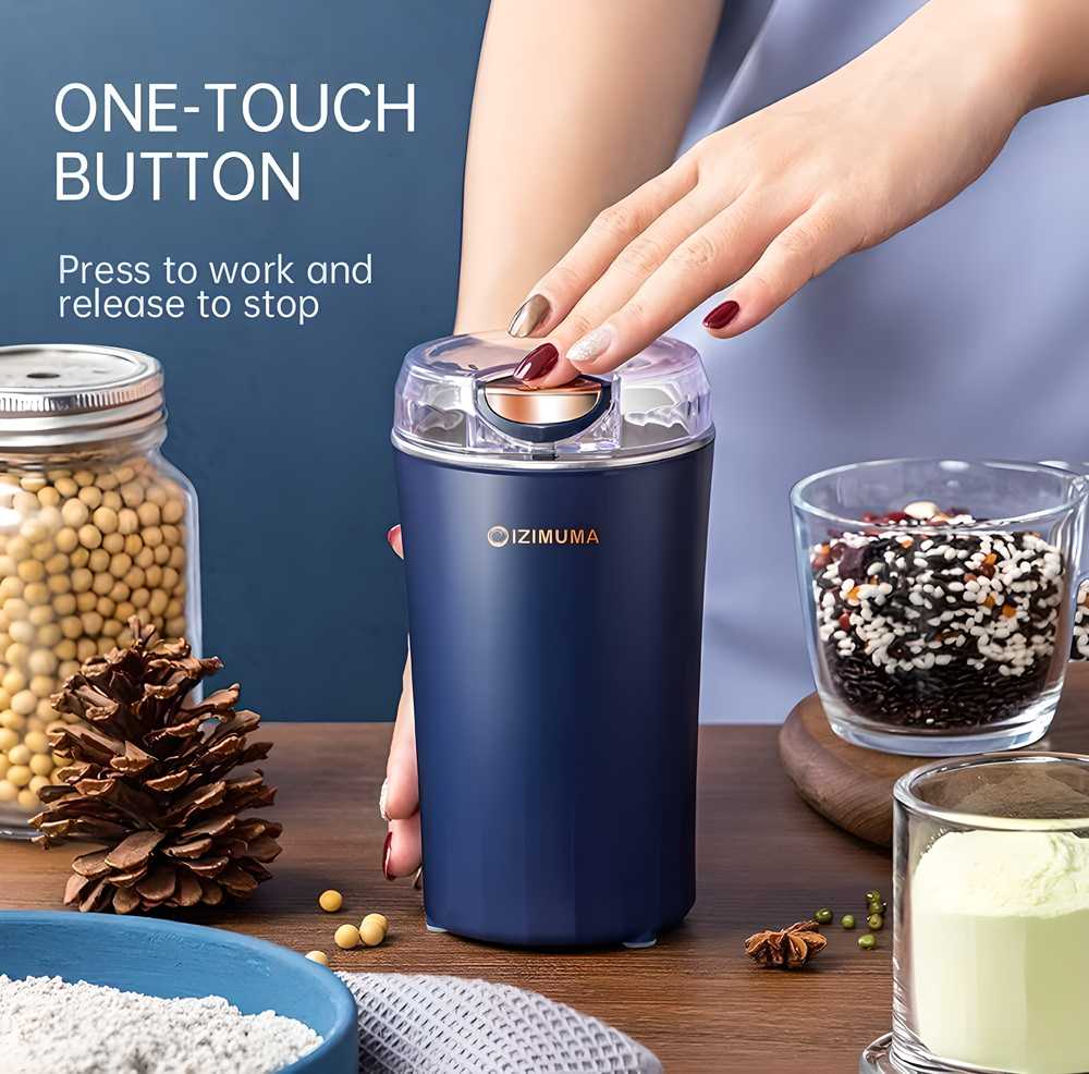 Electric Coffee Grinder – Plastic & Steel, Random Color, Compact 350g – Fresh Coffee & Spice Grinding Machine