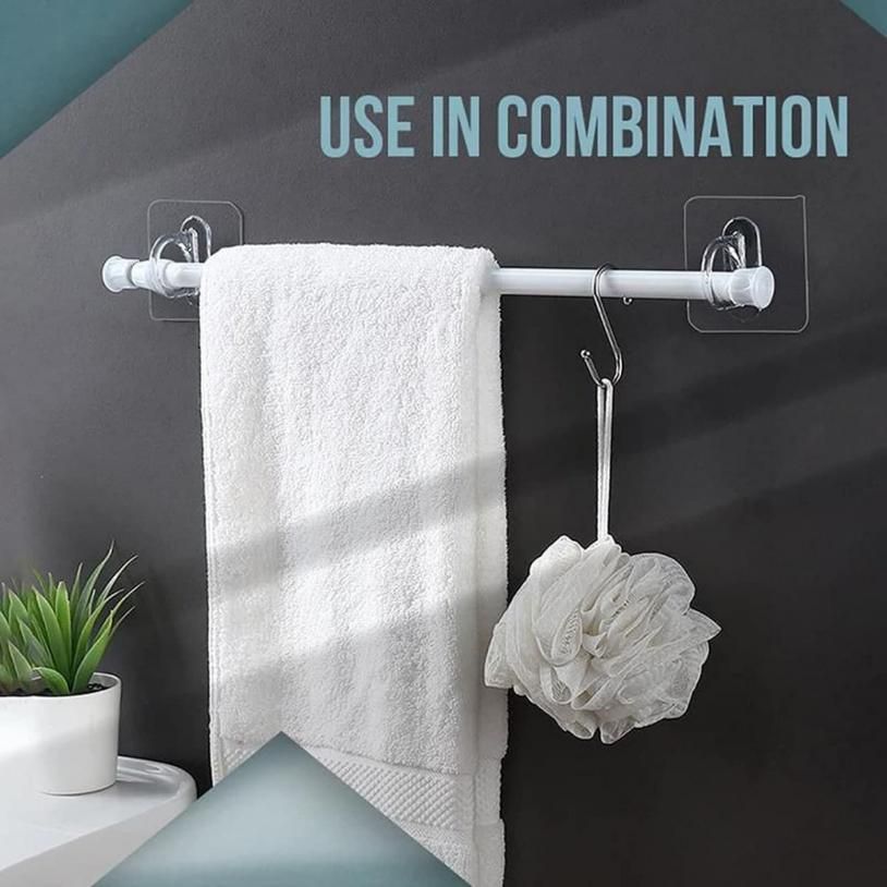 Multipurpose Self Adhesive Hook Holder – Pack of 10 Plastic & Stainless Steel Wall Hooks